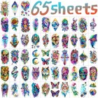 Fanrui 65 Sheets Watercolor Peony Rose Floral Temporary Tattoos For Women Arm Sh