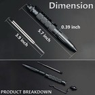 3pcs Tactical Pen Aluminum Self Defense With Glass Breaker Pen Writing Black