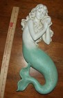 Mermaid Wall Plaque 14  Resin Turquoise White Nautical Coastal Beach Decor