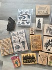 Lot Of 47  1990   s-2000 Rubber Wood Stampin Up Stamps Card Making Craft   Minis