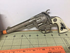 Vintage Hubley Smoking Tex Revolver Die Cast Cap Pistol Gun With Box