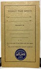 Antique 1920s White Atlas Portland Cement Company Weekly Time Sheets New York