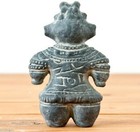 Japanese Dogu Jomon Period Clay Statue Earthen Figure Doll Ancient Black 11 7cm