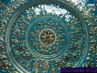 Crystal Display   Decorative Plate Blue   Gold 13  Dia  3c411-tqg 1200726340162