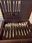 Aegean Weave Gold By Wallace Sterling Silver Flatware Set 8 Service 45 Pieces
