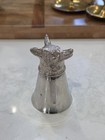 Vintage Silver Plated Fox Head Stirrup Cup Hunting Barware Shot Glass Bar Jigger