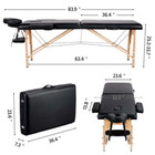 Black 84  L Massage Table Fold Adjustable Portable Facial Spa Salon Bed Tattoo