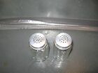 Set Of Pattern Glass Vintage 1950 s Salt And Pepper Shakers With  Tin Lids