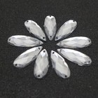 500 Clear Flatback Acrylic Long Drop Rhinestone Button 8x22mm Sew On Beads