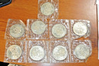 Nine 1968 Mexico 25 Pesos  olympics   720 Fine Silver Coins Unc