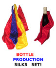 Deluxe Bottle Production Silks Set Magic Trick Wine Champagne Appearing Scarves