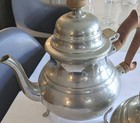 Vintage Williamsburg Stieff Pewter Tea Pot Set  stieff Wood Handle Cw180   Cw80 
