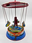 Spinning Red-white Carousel Tin Toy Retro Reproduction Germany W Box 7 5 