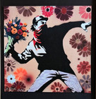     aidan Flux   Hand Signed Original Art Framed Ltded Coa   Flower Thrower    
