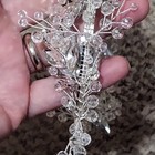 Silver Tone Crystal Rhinestone Bridal Headband Tiara  Clear silver Metal