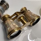 Chevalier Paris Vintage Opera Glasses With Binoculars Mother Of Pearl And Stripe