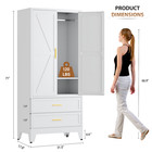 Metal Armoire Wardrobe Closet With Hanging Rod 71   Metal Wardrobe Cabinet