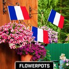 G128 France Handheld Stick Flags 10-pack   12x18 In Printed 150d Poly