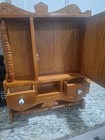 Antique Vintage Apothecary Oak Medicine Cabinet Rustic Mirrored Wall Mount