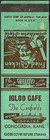Fried Chicken At   Igloo Cafe   Vintage Matchcover Concordia  Ks Kansas