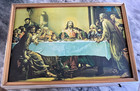Vintage Wood Helmscene Lighted Frame Wall Lamp Picture No  71 The Last Supper