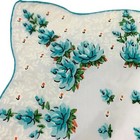 Floral Something Blue Wedding Handkerchief Taffeta Bride Vintage Cottage Core