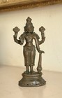Antique Southern Indian Temple Sculpture Hindu God Vishnu Bronze Statue Asian