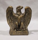Vintage Brass 1965 American Eagle 1776 Bookend Display Piece Hampton Virginia