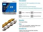 Kmc X9-116l  Np bk 9 Speed Bicycle Chain