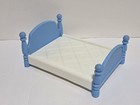 Vintage Little Tikes Grand Mansion Dollhouse Parents Bedroom Blue Bed Furniture