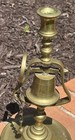 Antique English Brass Tavern Stick With Bell And Chain  Circa 1890