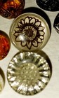 Lot Of 22 Antique Small   Diminutive Glass Buttons Various Shapes Colors Pattern
