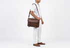 15 In Leather Messenger Bag Office Laptop Briefcase Satchel School Shoulder Bags