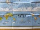 Vintage 1994 National Geographic Physical Political World Map Folded Poster