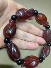 Unique Beautiful Chinese Old Jade Hand Carved  figure Yongzhong   Beads Bracelet