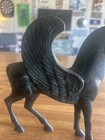 Vintage Bronze Pegasus Figurine Winged Horse Statue 7 25  Tall 8  Long Patina