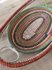 Vintage African Tribal Bolga Basket Hand Woven With Handles Large Multicolored