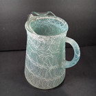Mcm Spaghetti String Pitcher Vintage Green Glass 80 Floz - Very Good Cond 