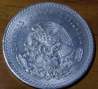 Nice Unc  1948 Mexico Aztec Emperor  900 Silver 5 Pesos  30 Gms  Tw  Radiant  