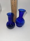 Vtg Cobalt Blue Vases  Set 2