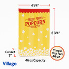 Carnival King 46 Oz Popcorn Bags   Grease-resistant   4  x3x6     Bulk Packs