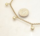 Adjustable Puffed Heart Rolo Chain Ankle Bracelet Anklet Real 10k Yellow Gold