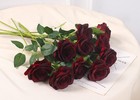 12 Pcs Artificial Silk Roses Flowers Long Stem  Fake Rose For Home Wedding Decor