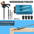 7 14 15pcs 15   Pocket Hole Jig Kit Woodworking Drill Guide Locator Set - New
