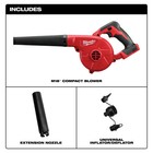 Milwaukee 0884-20 M18 18v Compact Blower W  Extension Nozzle - Bare Tool
