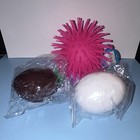 Sensory Toy Lot Of 3 Squishy Stress Grape Splat  Ball  Spiky Ball  Egg
