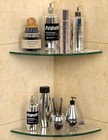 Glass Corner Shower Shelf 2 Pack  No-drill Adhesive Or Screw Mount  9 5  Clear