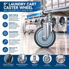 5  Laundry Cart Caster Wheel  12pcs  Round Post  Fits R b Wire - Cstr88g