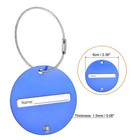 Luggage Tag 6cm Diameter Identifier Card Holder Label For Travel Blue 2pcs