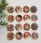 16 Cute Vintage Style Christmas Stickers retro Christmas Stickers Labels Seals
